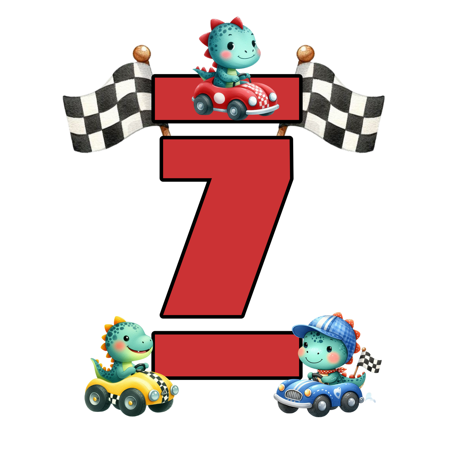 Dino Number 1-7 Digital Download (All Included)