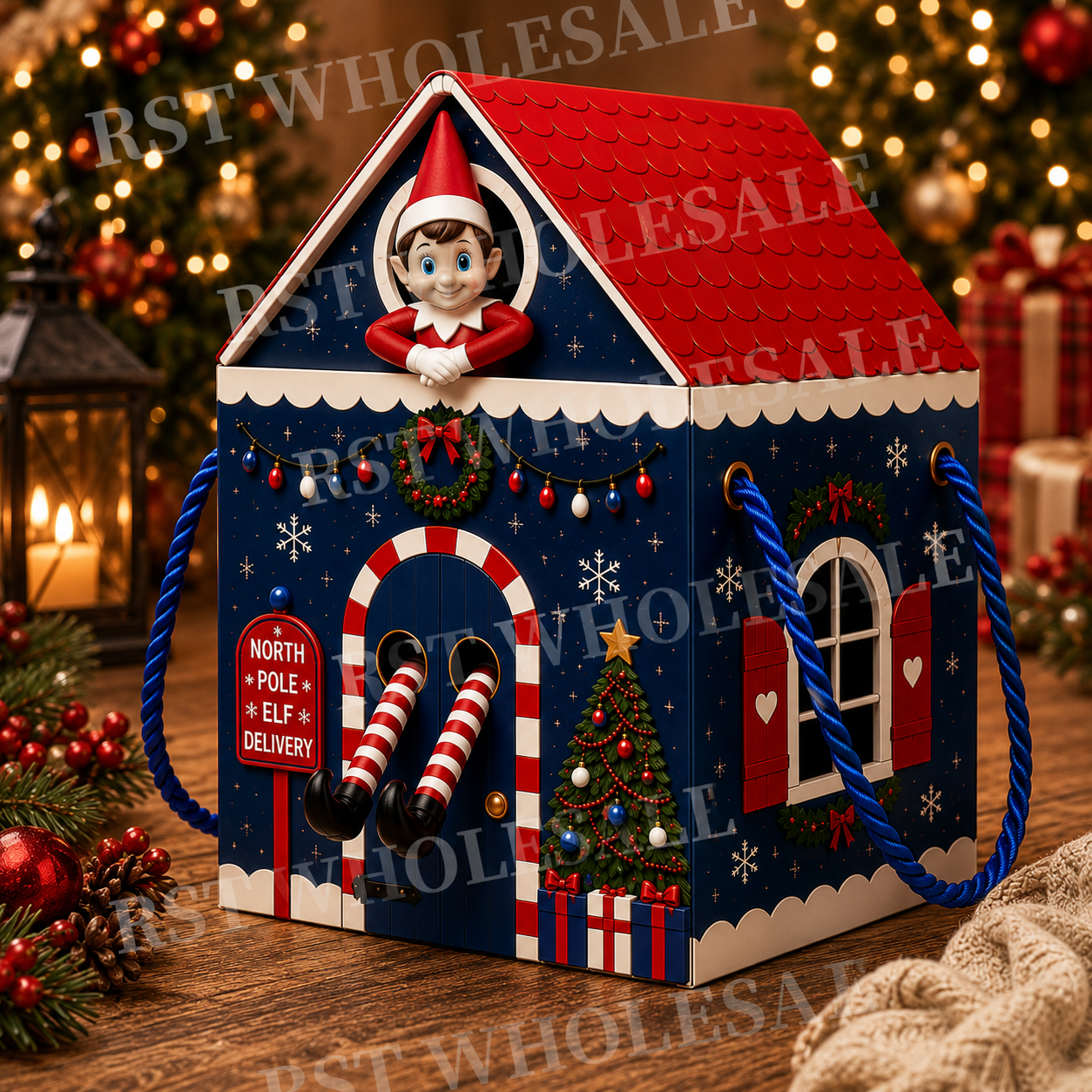 Large Dark Blue and Red Elf Return Box PRE-Order due September