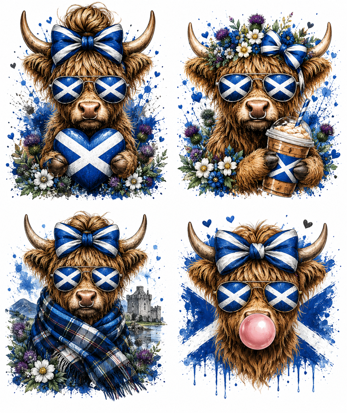 DTF Fabric - Scotland Highland Cows