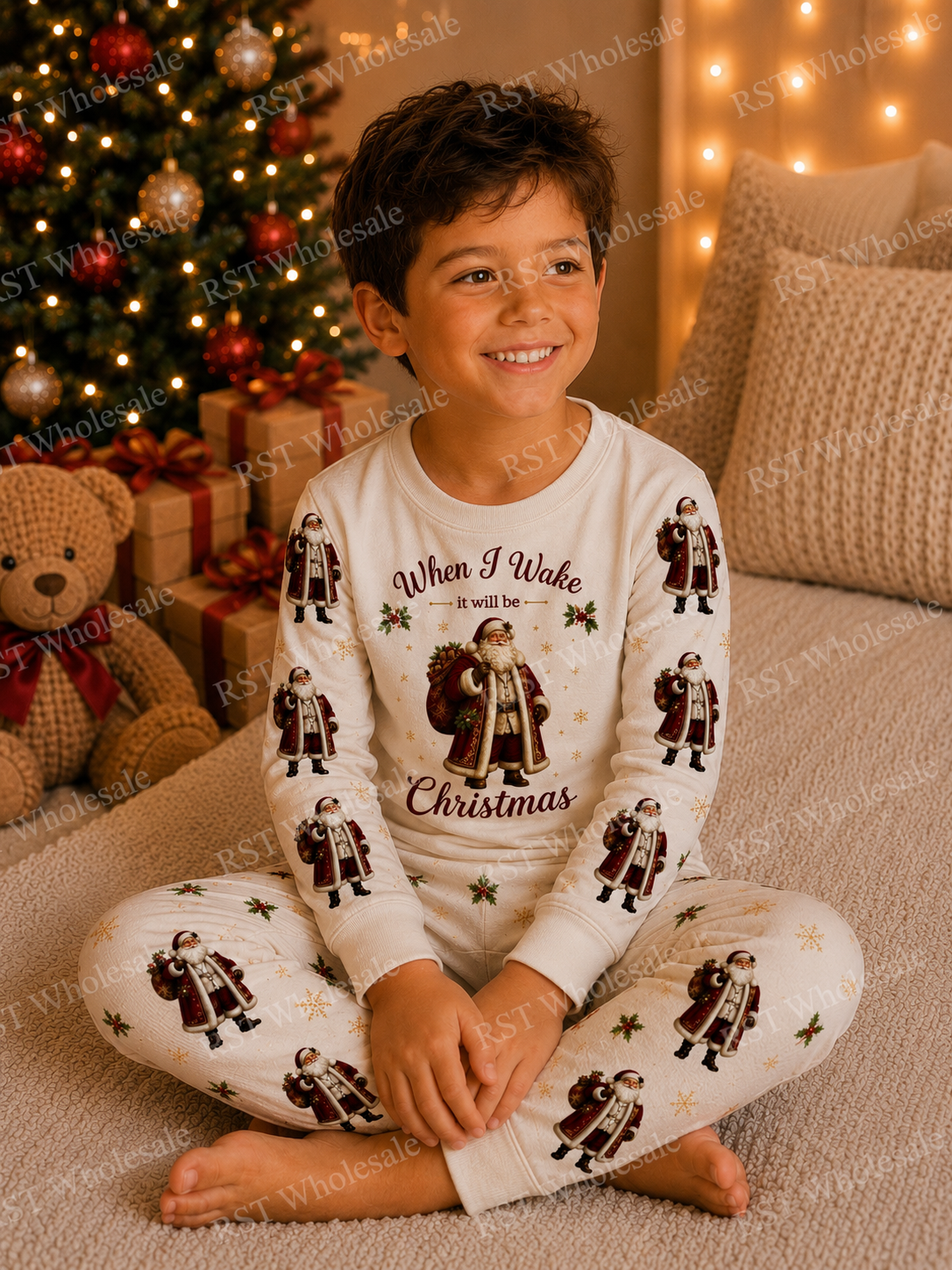 DTF Fabric - When I Wake Up It Will Be Christmas (Standing Santa)