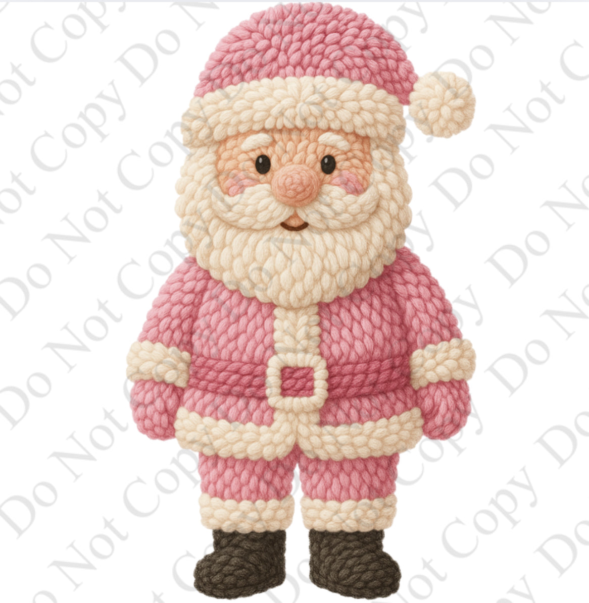 DTF Fabric - Full Santa - Pink (Wooly Style)
