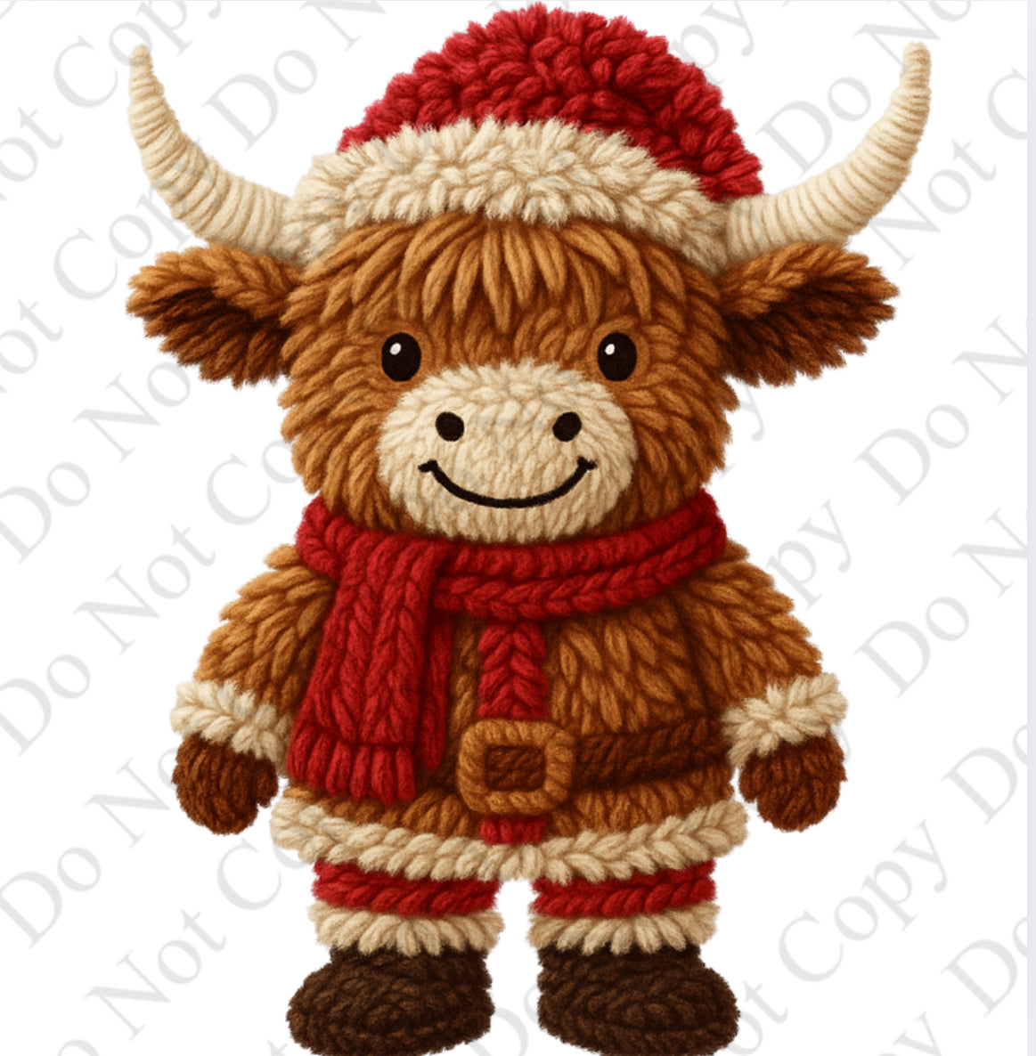 DTF Fabric - Highland Cow (Wooly Style)
