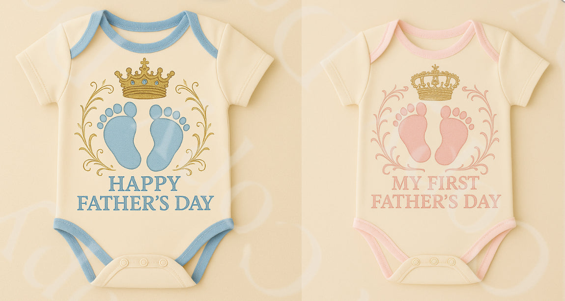 DTF Fabric - Happy Father’s Day Baby Feet