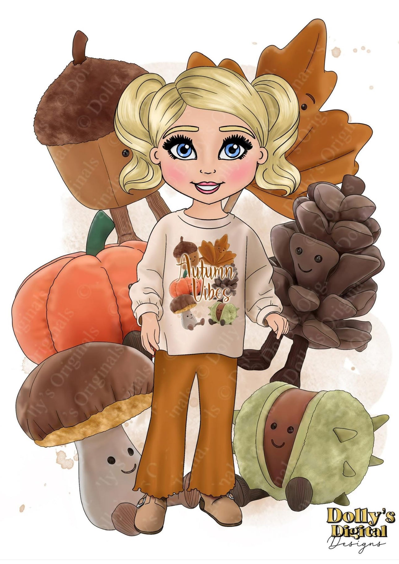 DTF Fabric - Autumn Kawaii Cuddly's Dolly