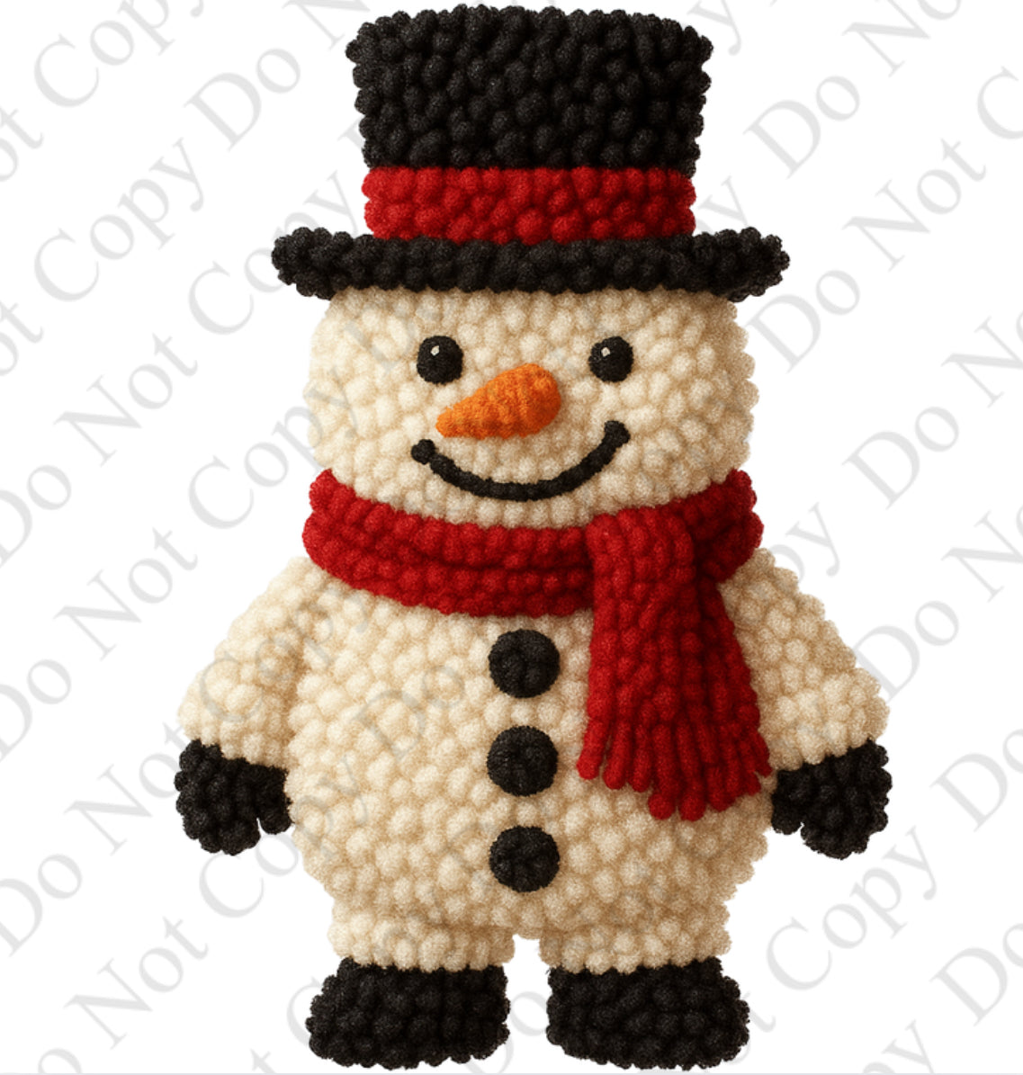 DTF Fabric - Snowman Top Hat (Wooly Style)
