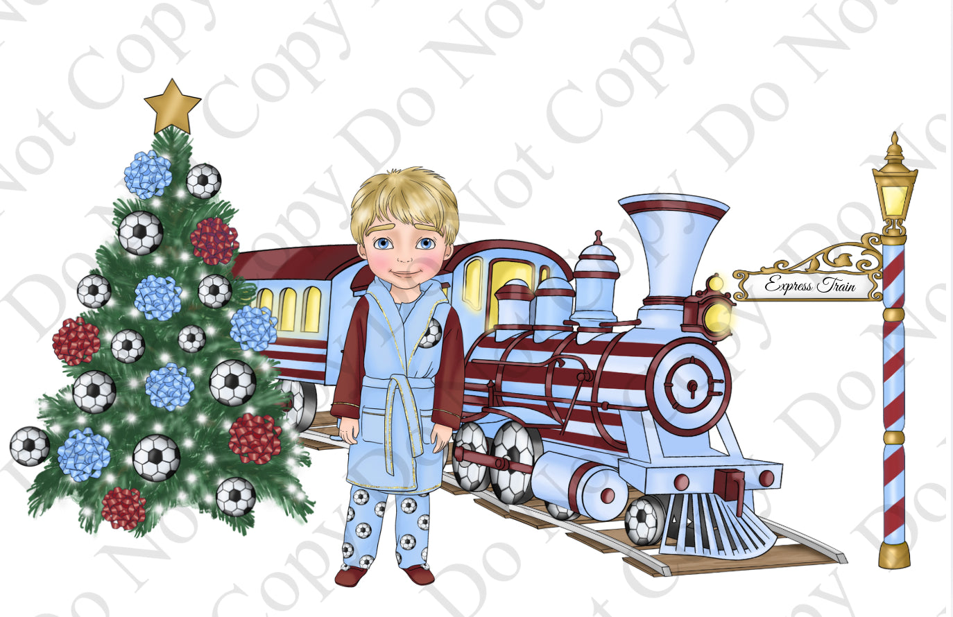 Chocolate Tub Sticker - Boy Football Train Dolly (Black, Red, Pastel Blue, Claret and Blue)