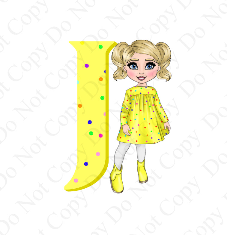 DTF Fabric - Girl Dotty Dolly