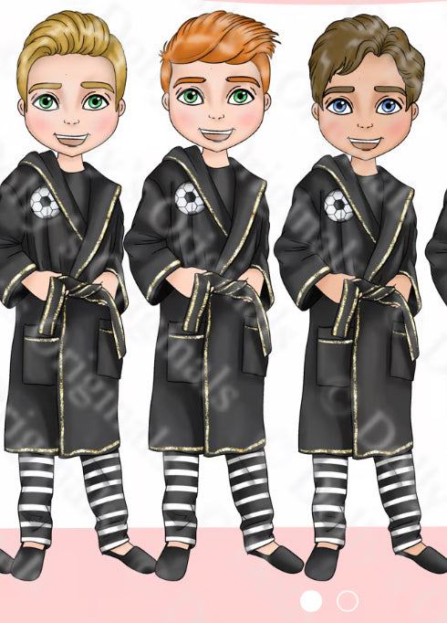 DTF Fabric - Teen Boy Black and White Football with Tree Dolly