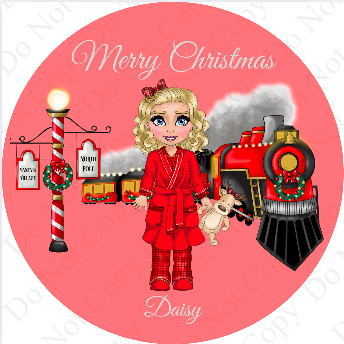 UV Stickers - Girl Red Train Dolly
