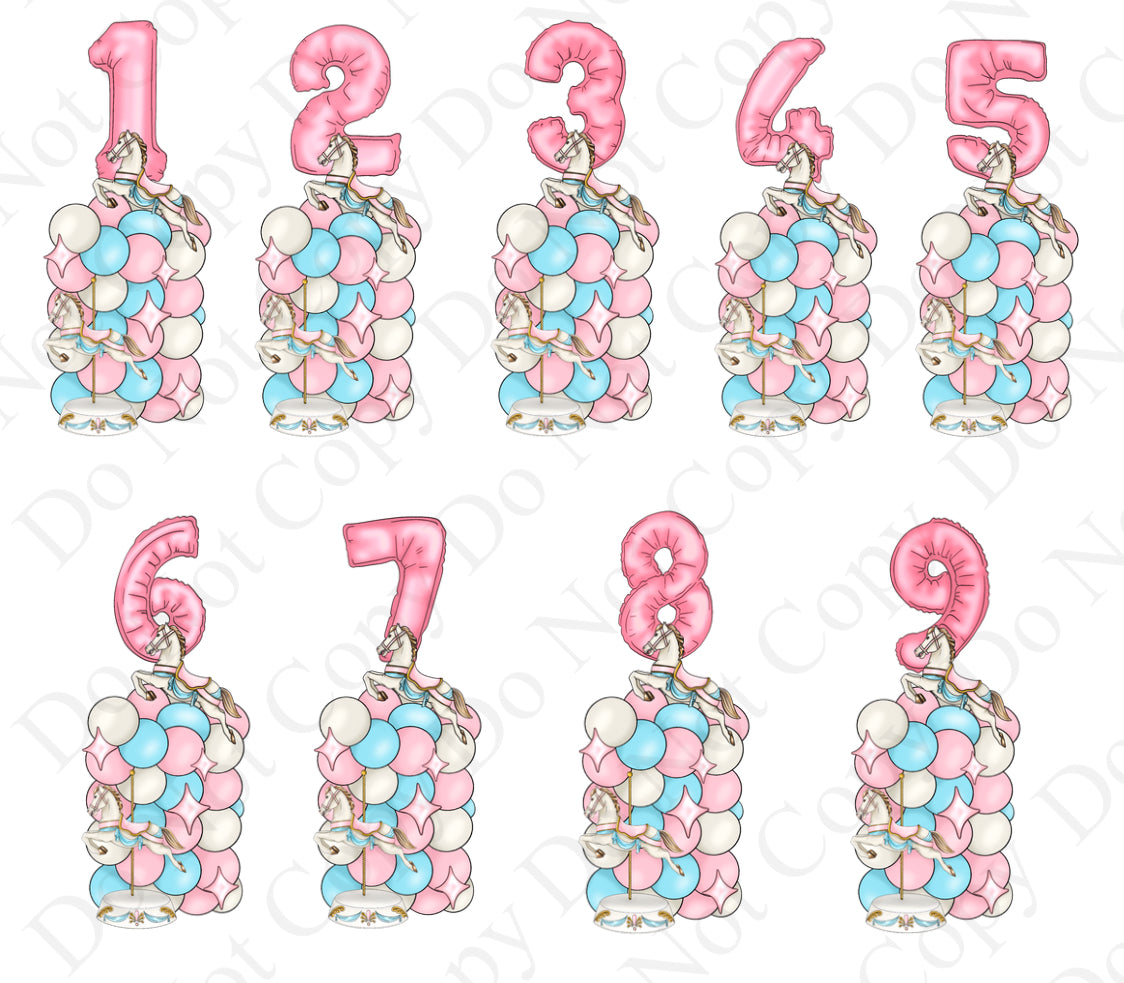 DTF Fabric - Birthday Carousel Dolly’s