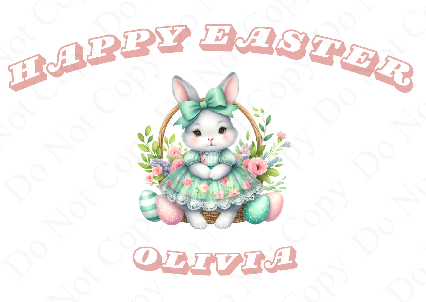 Girl RST Bunny Gift Box - (With Optional Name and Wording in Pink)