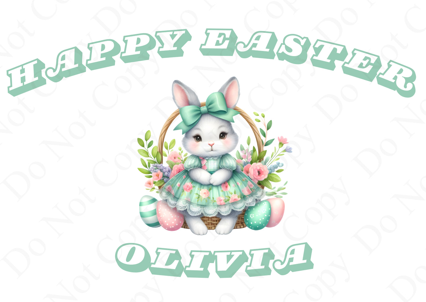 Girl RST Bunny Gift Box - (With Optional Name and Wording in Olive)