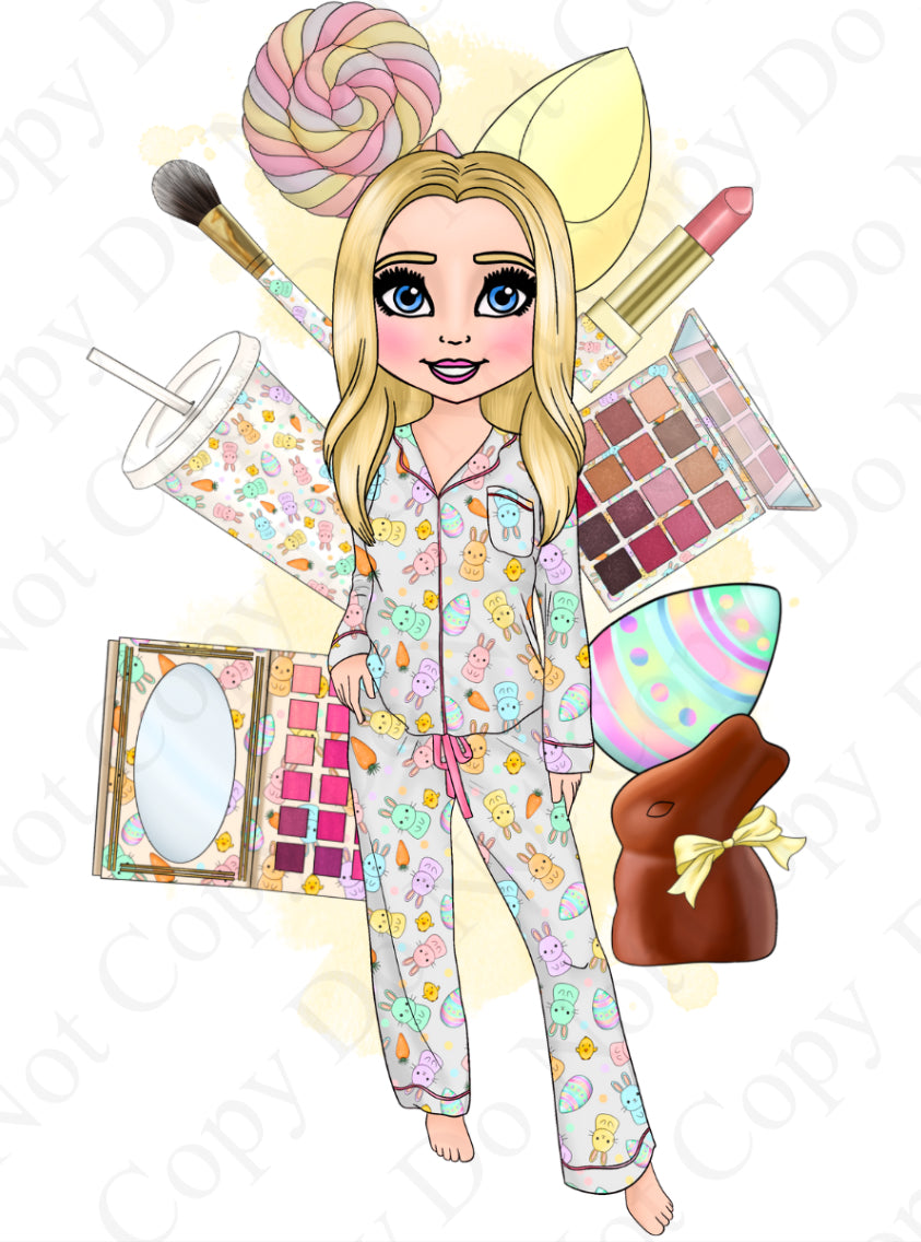 UV - Easter Makeup Dolly with Makeup background