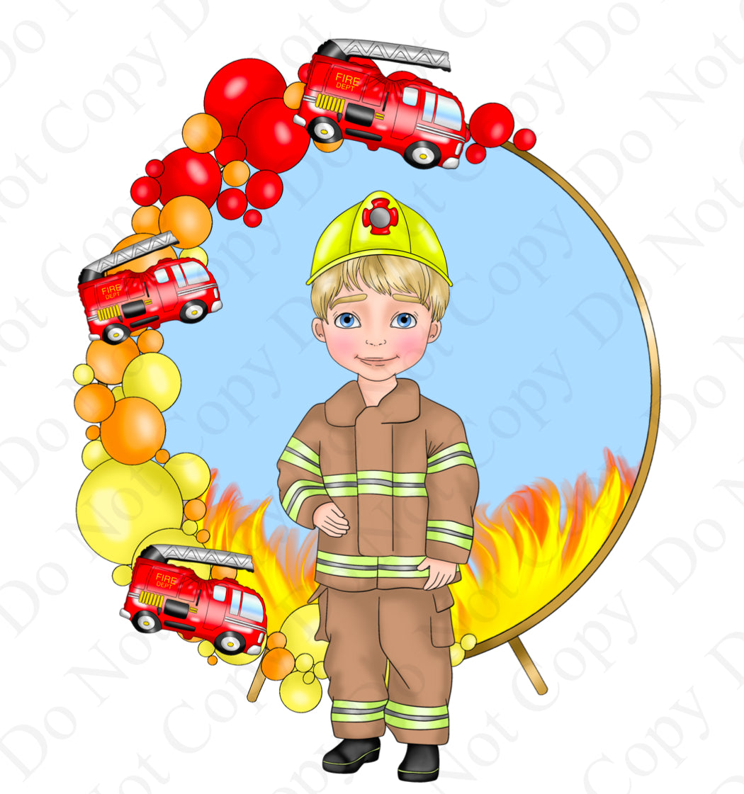 UV - Fire Fighter Boyl Round Background Dolly’s