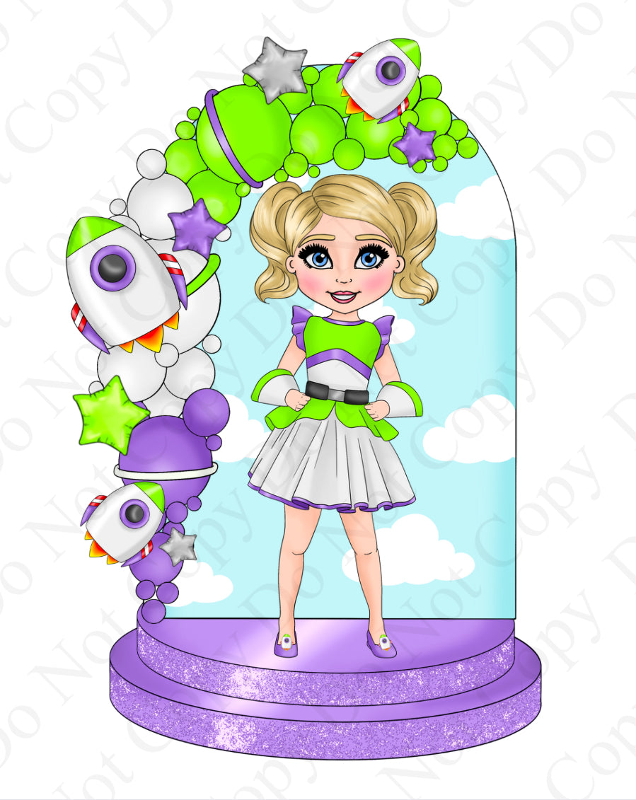 UV - Space Land Girl Tall Background Dolly’s
