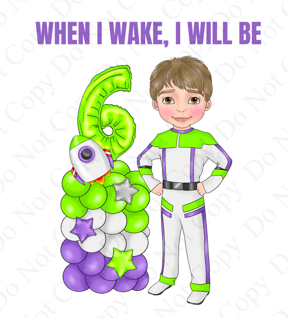 DTF Fabric - Space Land Boy “When I Wake” Dollys