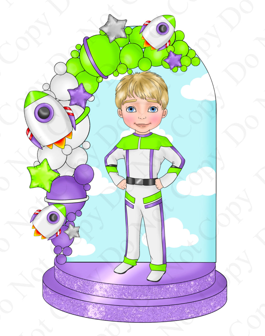 DTF Fabric - Space Land Boy Tall Background