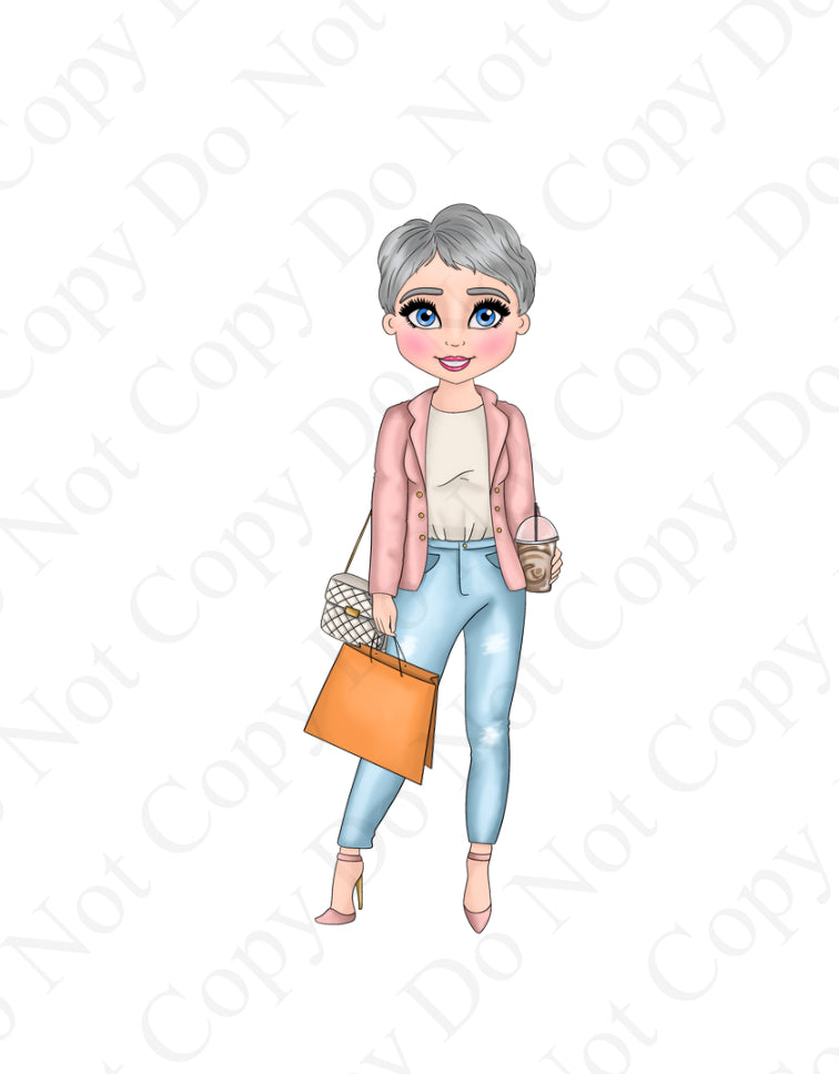 DTF Fabric - Sunday Shopper Dolly Short Hair