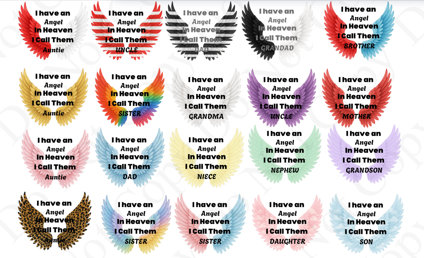 UV - Wings - I have an Angel in heaven (more colours added)