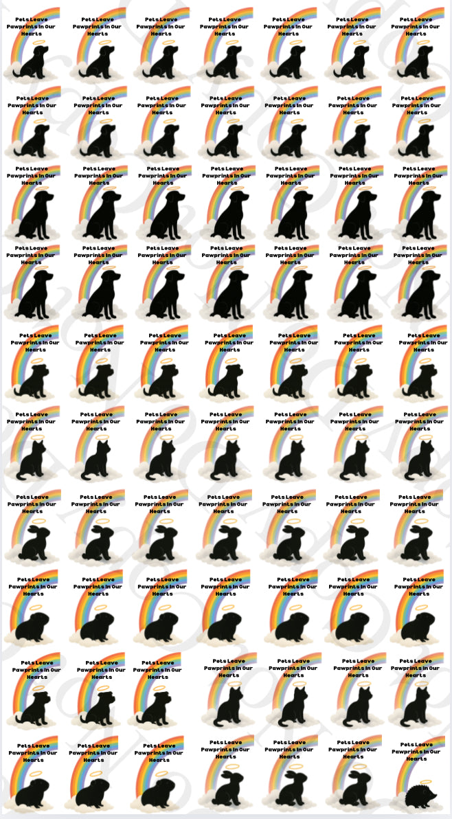 OFFER Pets Leave Pawprints In Our Hearts - Sheet of 70 4cm decals