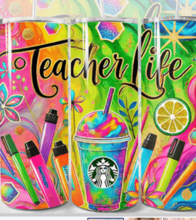 Sublimation Print - Neon Teacher Life