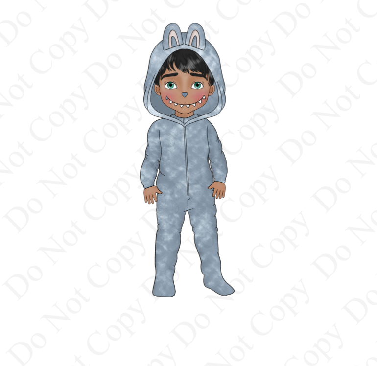 DTF Fabric - Blue Boy Monster Dolly
