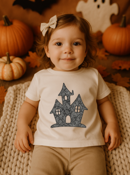 DTF Fabric - Lace Effect - Haunted House