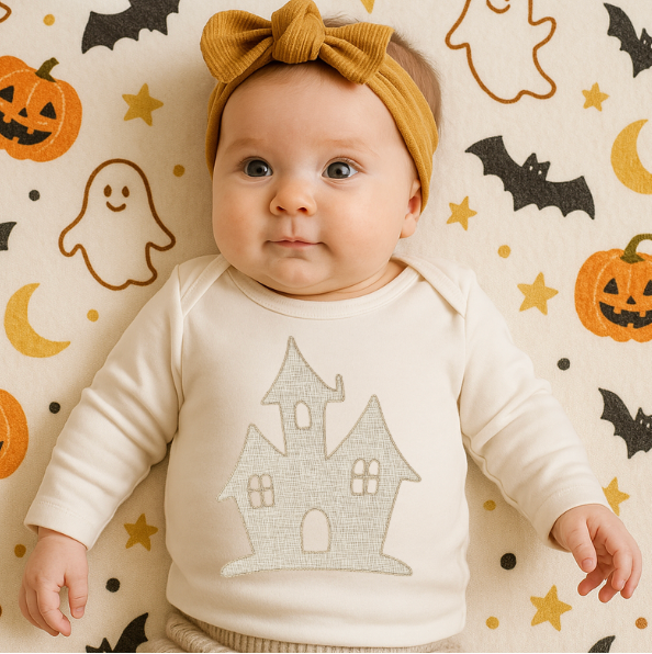 DTF Fabric - Linen Effect - Hunted House