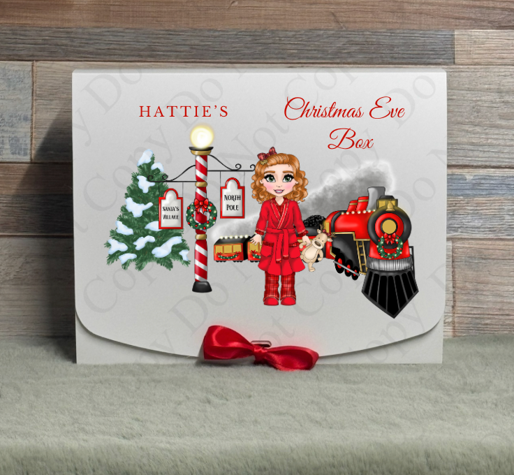 Dolly Gift Box - Girl - Red Train (Name with Wording Optional)