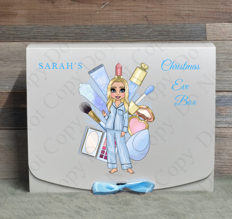 Dolly Gift Box - Blue Female - Makeup (Name and Wording Optional)