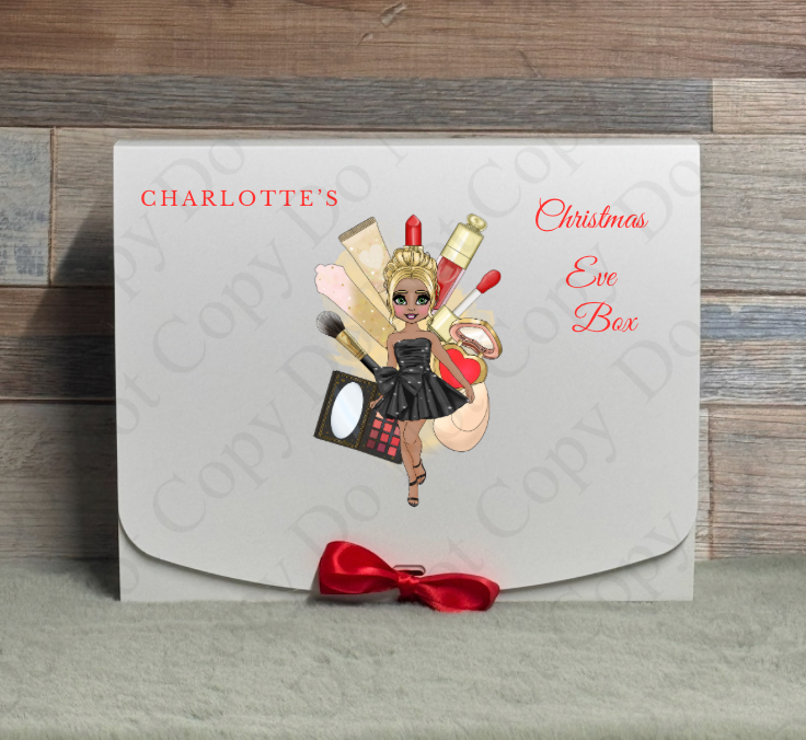 Dolly Gift Box - Black/Gold - Female - Makeup (Name and Wording Optional)