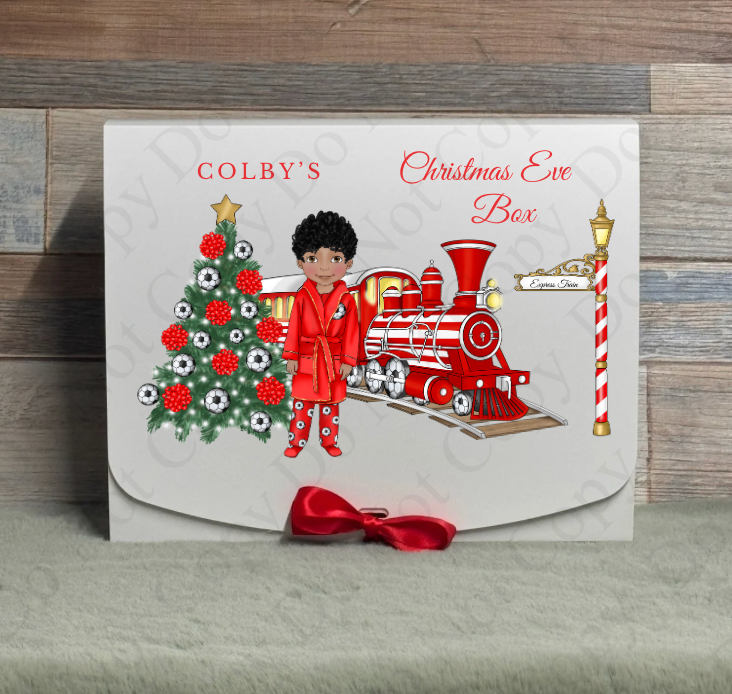 Dolly Gift Box - Boy - Red Football Train (With Optional Name and Wording)