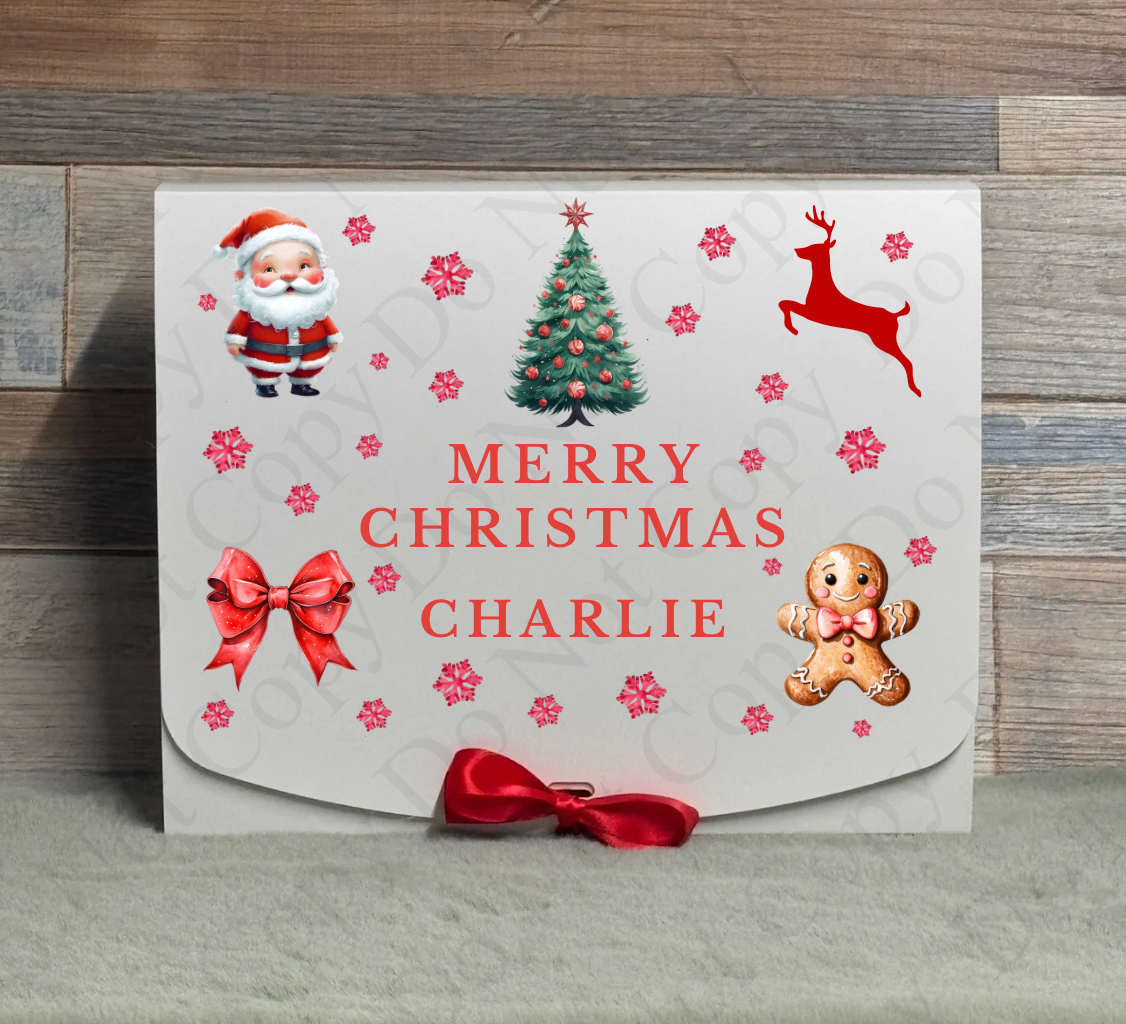 Santa/Gingerbread Christmas Eve Box - (With Optional Name and Wording)