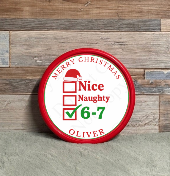 Chocolate Tub Sticker - Nice, Naughty 6 7