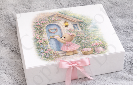 UV - RST Valentines Pink Girl Bear - Posting Letter