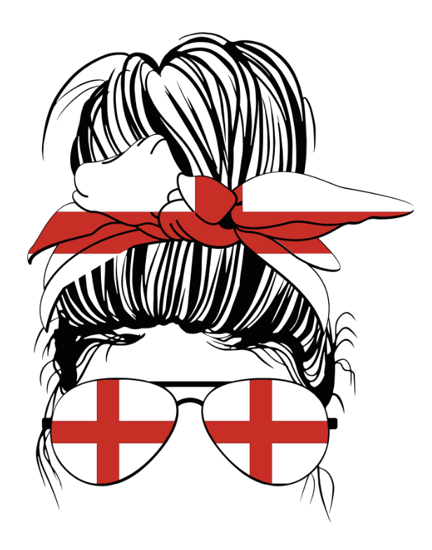 UV DTF - St Georges Flag Woman with Glasses