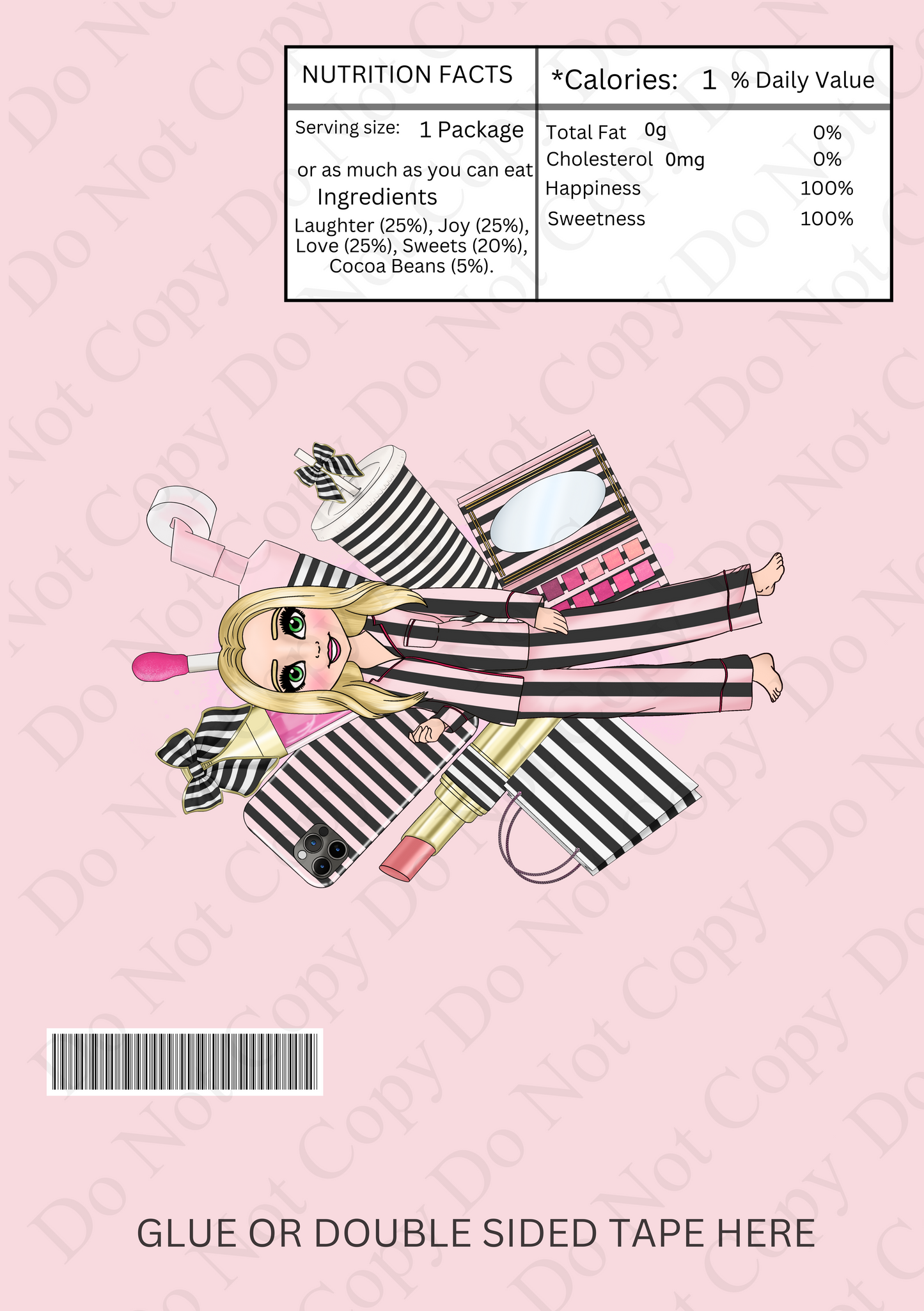 Chocolate Wrapper - Stripe Dolly (Makeup background)
