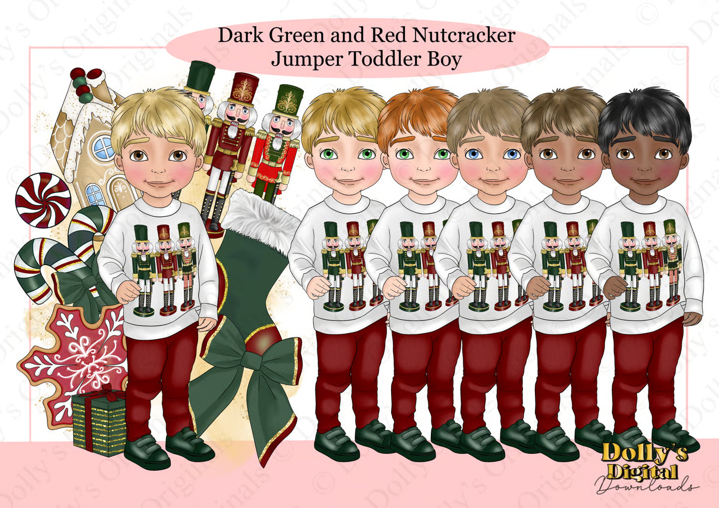 UV - Dark Green and Red Nutcracker Jumper Toddler Boy Dolly