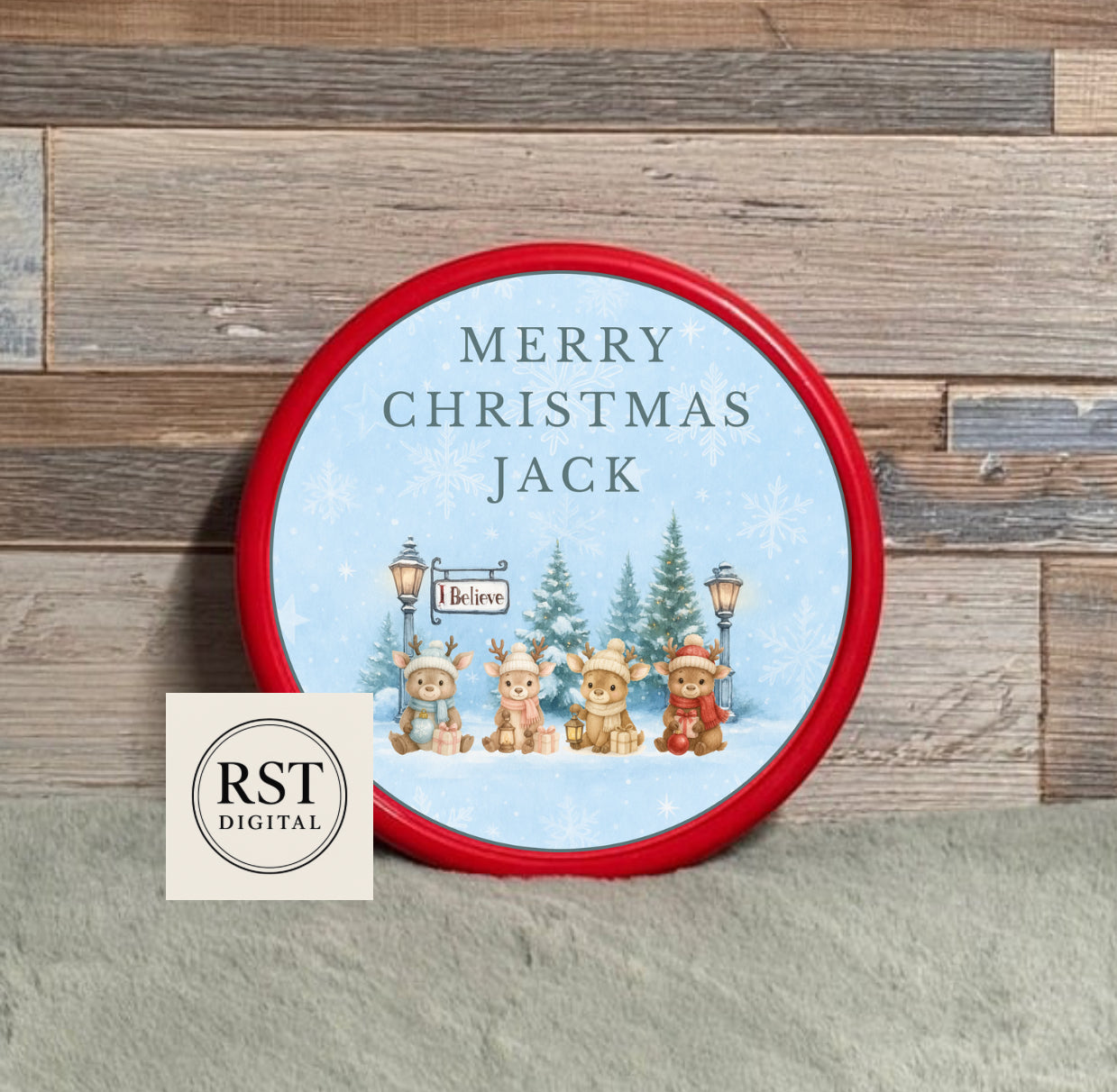 Chocolate Tub Sticker - Christmas Reindeer