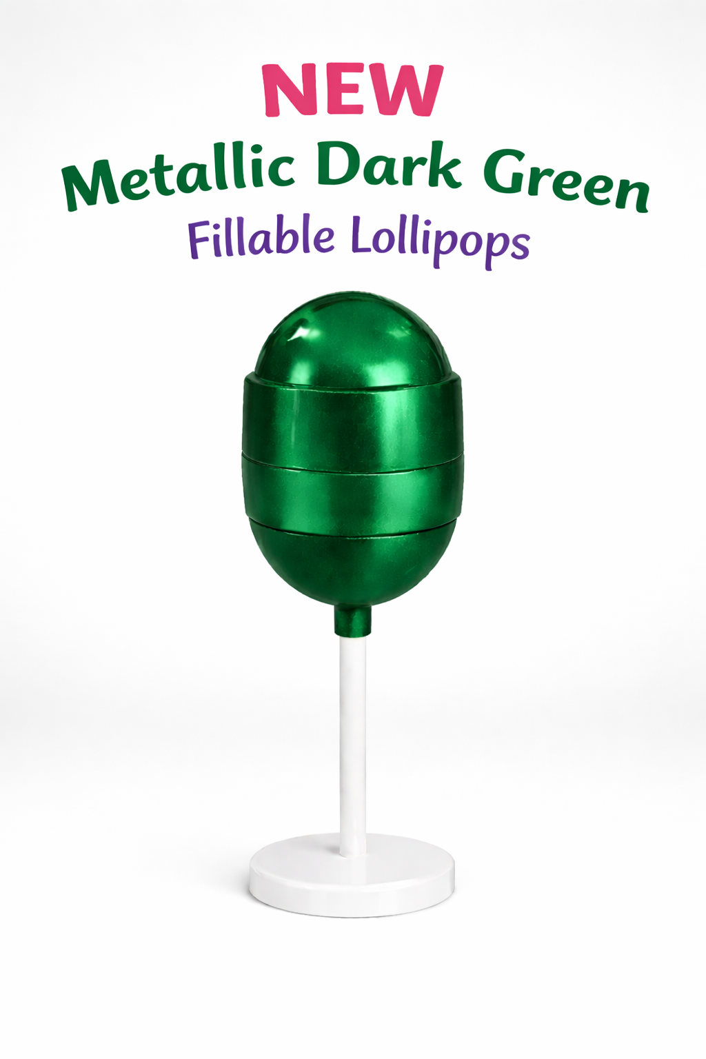 PRE-ORDER Metallic Green Fillable Lollipops DUE MID JULY