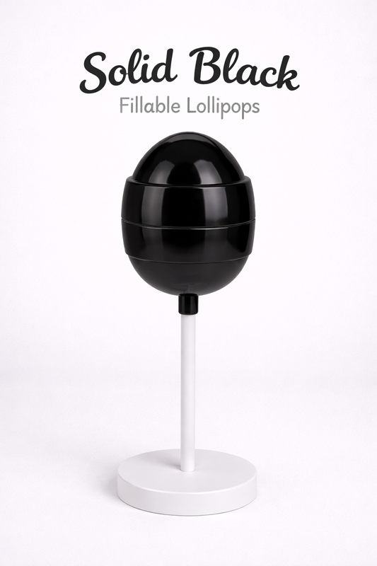 PRE-ORDER Solid Black Fillable Lollipops DUE MID JULY