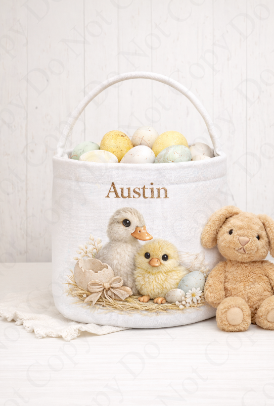 DTF Fabric - White Duck and Chick Feather Effect (multiple options)