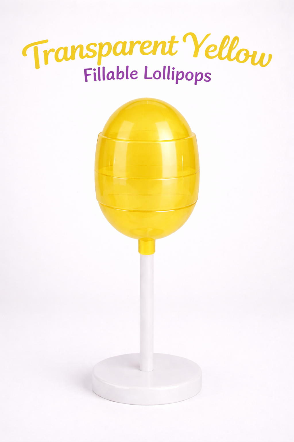 Transparent Yellow Fillable Lollipops in stock