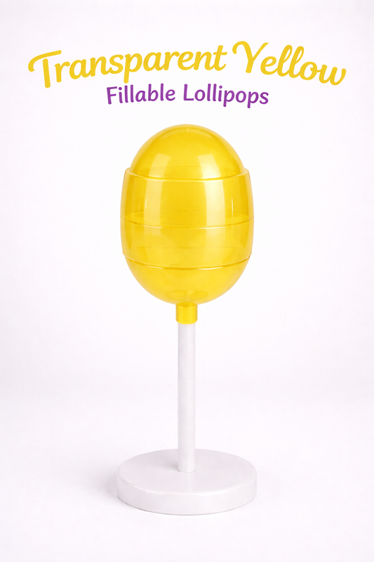 Transparent Yellow Fillable Lollipops in stock