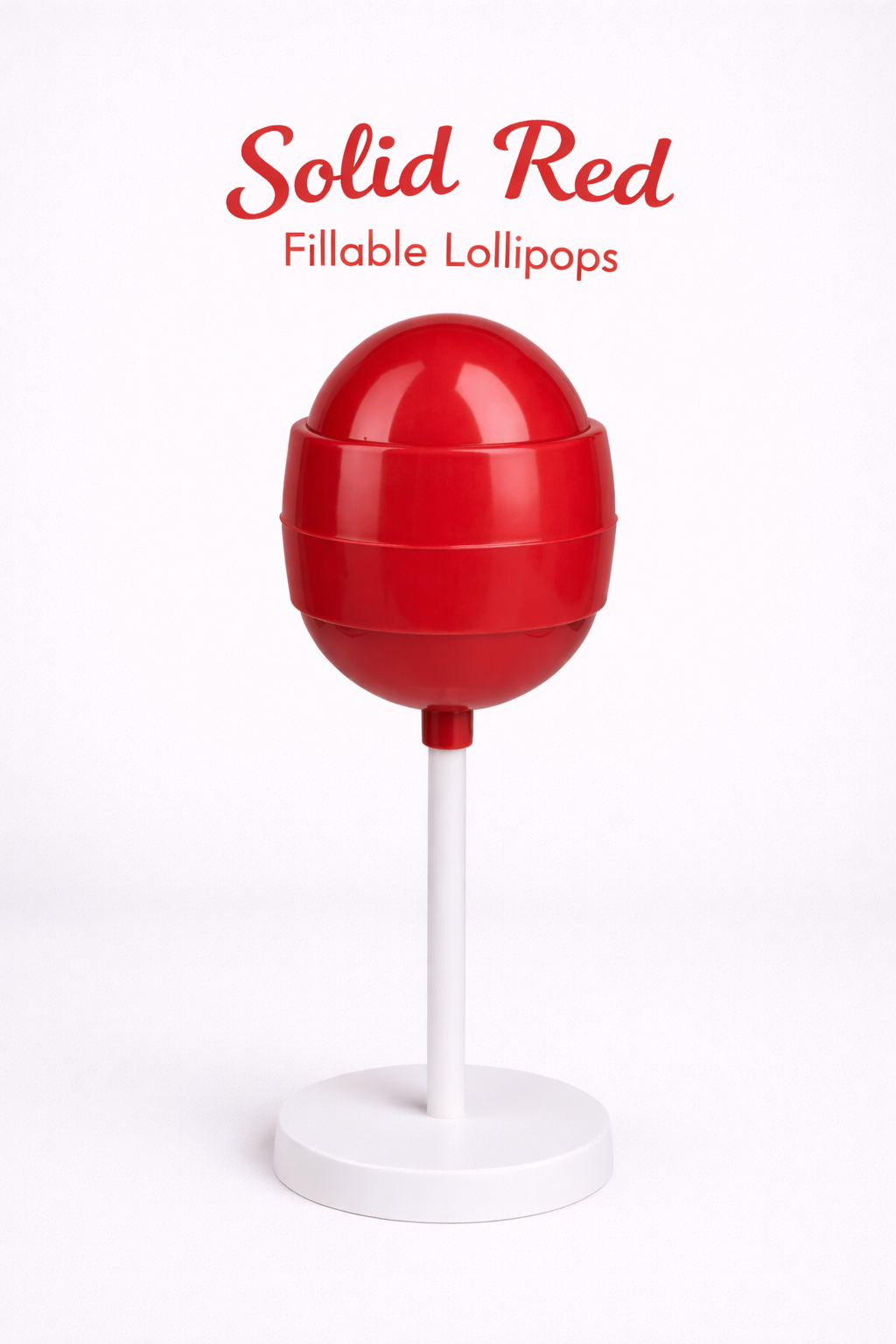 PRE-ORDER Solid Red Fillable Lollipops DUE MID JULY