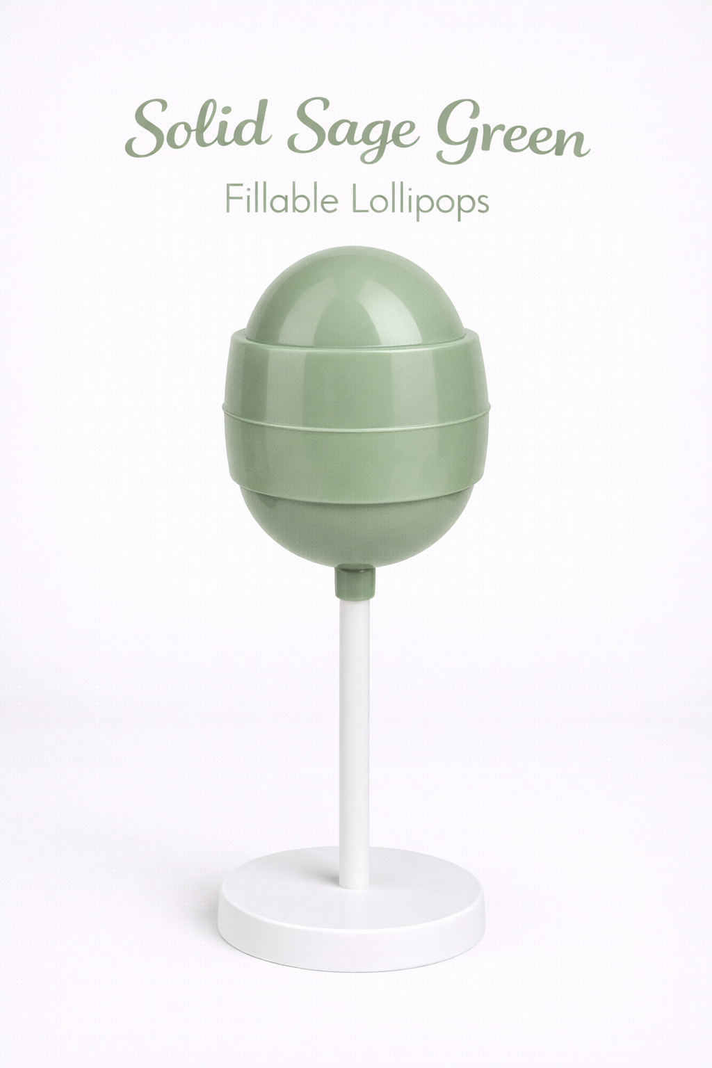 PRE-ORDER Solid Sage Green Fillable Lollipops DUE MID JULY