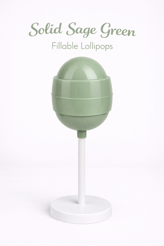 PRE-ORDER Solid Sage Green Fillable Lollipops DUE MID JULY