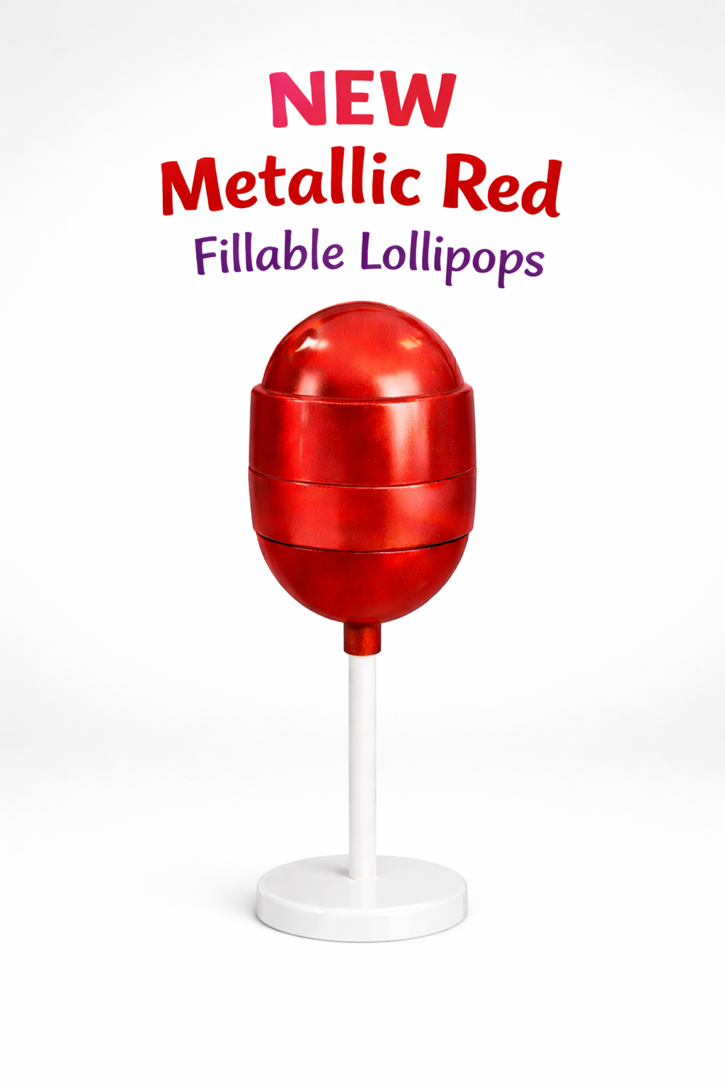 PRE-ORDER Metallic Red Fillable Lollipops DUE MID JULY