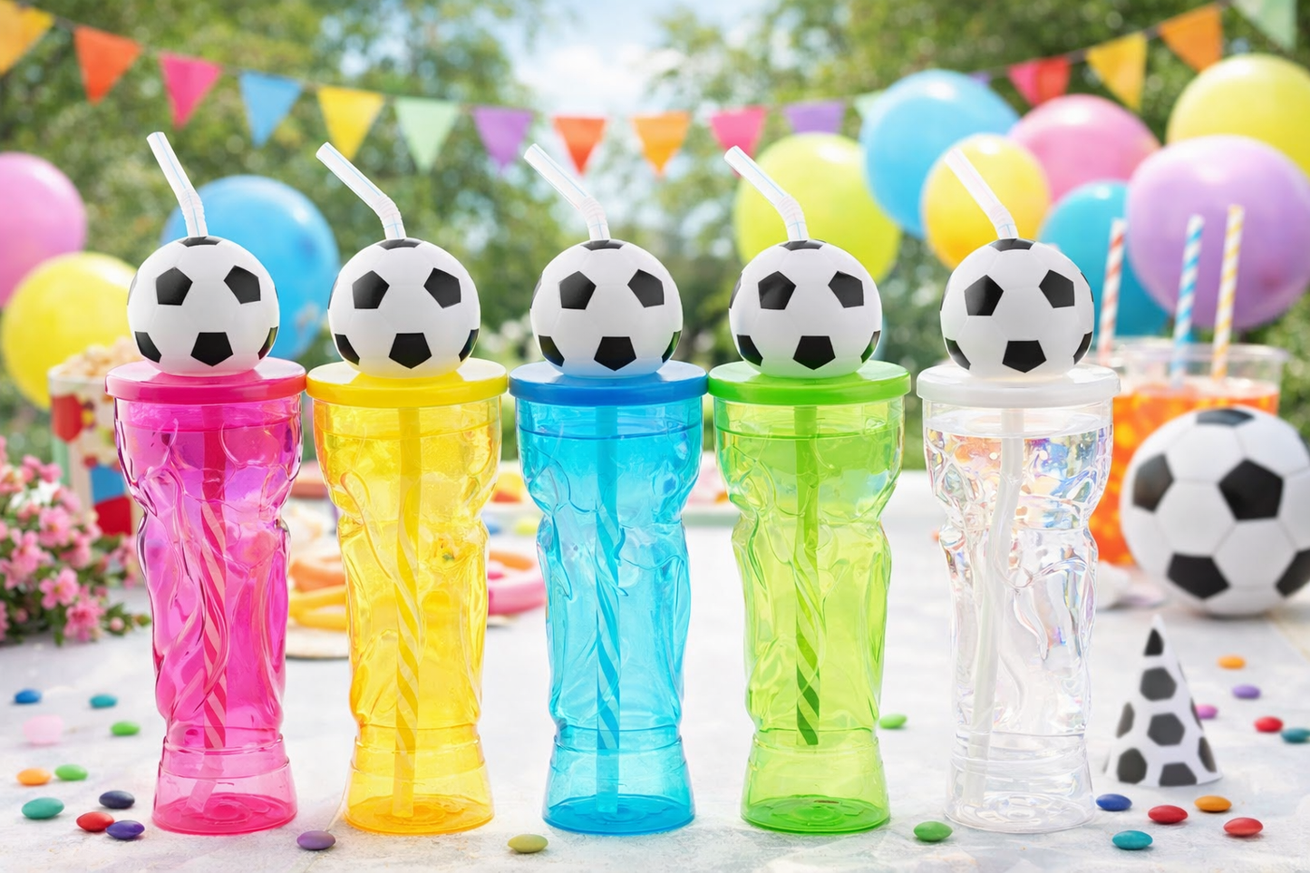 PLASTIC World Cup Football Tumblers