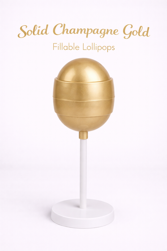 PRE-ORDER Solid Champagne Gold Fillable Lollipops DUE MID JULY